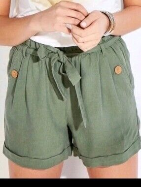 Maurices Olive Paperbag Shorts